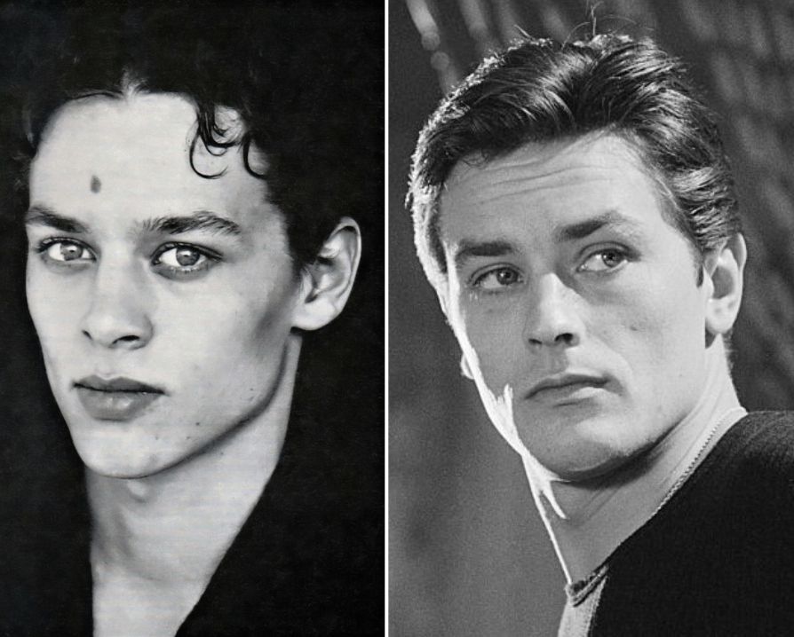 Ari Boulogne on the left, Alain Delon on the right (Source: Ari Päffgen's Facebook page / Getty Images)